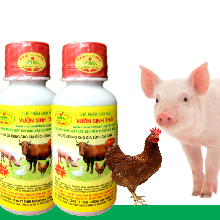 Combo 2 chai Chế phẩm VƯỜN SINH THÁI dùng cho Chăn Nuôi gia súc gia cầm