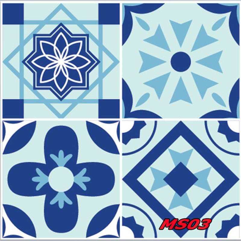 DECAL GẠCH BÔNG CỔ 20X20CM, SET 36 Ô CÓ SẴN