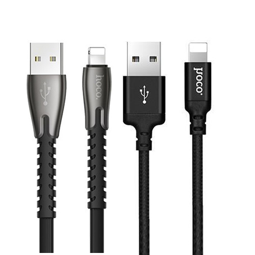 Bộ 2 dây sạc Hoco Lightning X14 và Lightning U58 hỗ trợ sạc nhanh dành cho iPhone/iPad - Hàng chính hãng