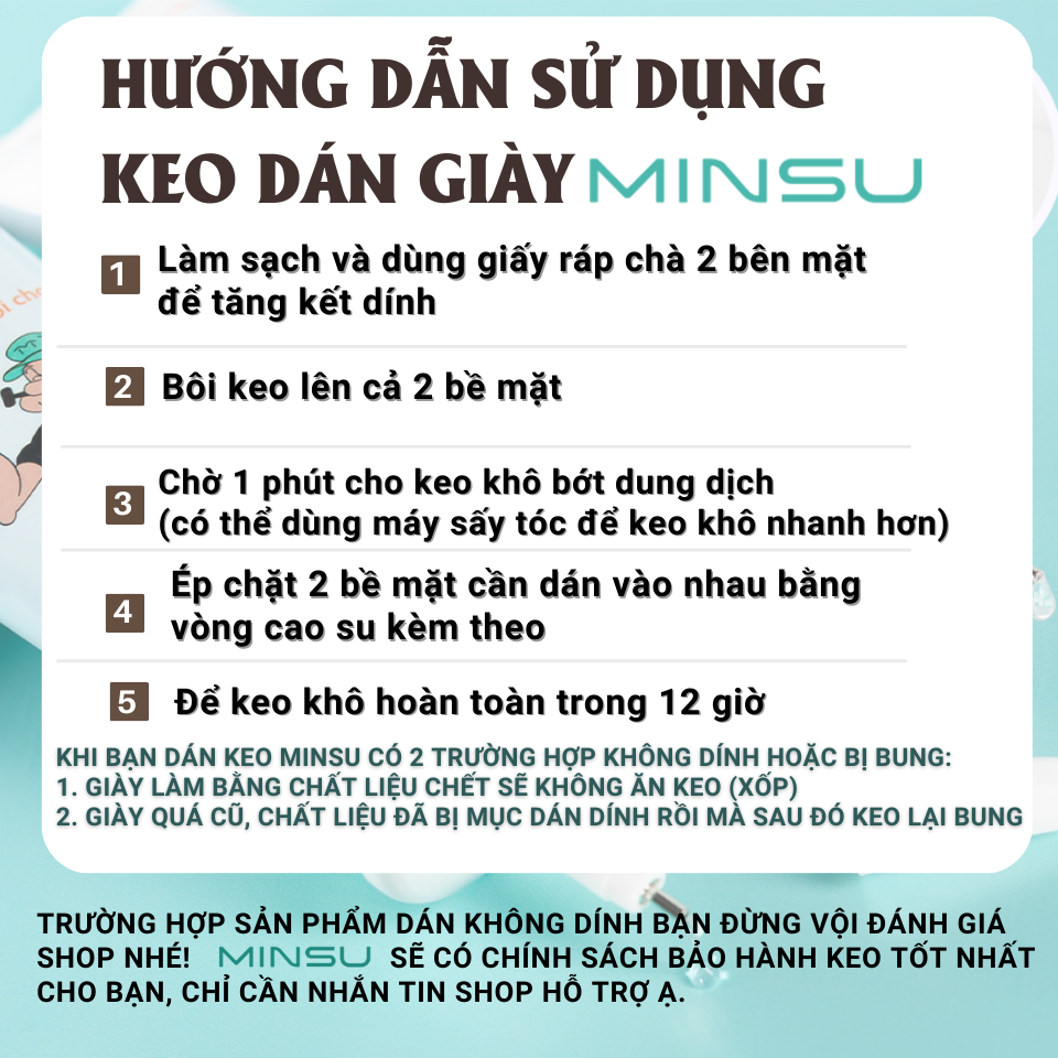 Keo Dán Giày Trong Suốt Siêu Dính Đa Năng Chính Hãng MINSU M2522 Chuyên Cho Giày Dép Thể Thao Sneaker và An Toàn Tuyệt Đối Cho Da , Chống Chịu Nước