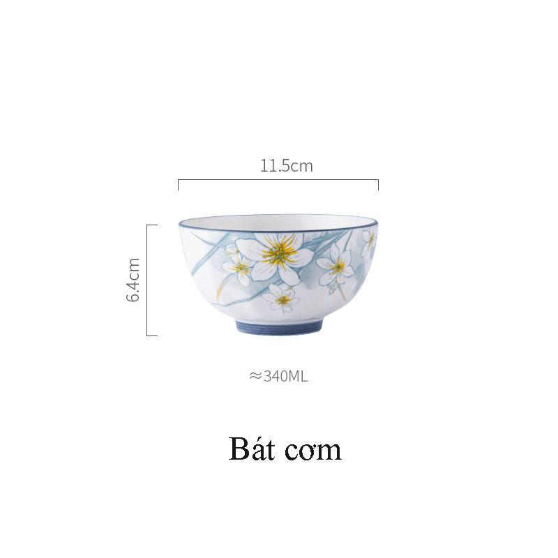 Bán Lẻ Bát Đĩa Hoa Thuỷ Tinh Viền Xanh Thương Hiệu Gosu, Sử Dụng Được Cho Lò Vi Sóng, Máy Rửa Bát