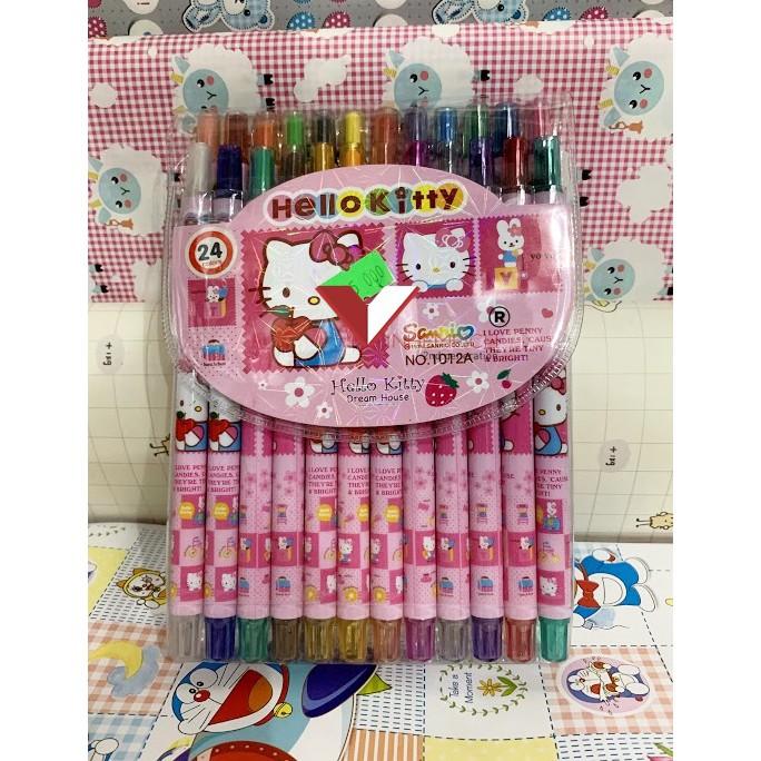 Bút Sáp vặn Hello Kitty 1012A - 24 Màu