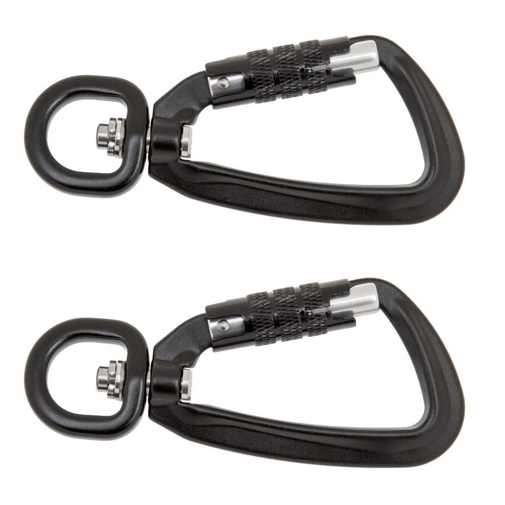 6pcs Heavy Duty 360º Swivel Rotating Self Auto Locking Carabiner Outdoor Camping Hiking Hanging Keychain Hammock Hook