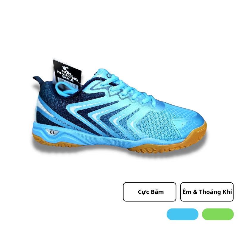 Giày Bóng Bàn Xanh Lá Nhạt -- Đế Nhựa Cao Su Siêu Bám , Chống Trơn Siêu Đỉnh
