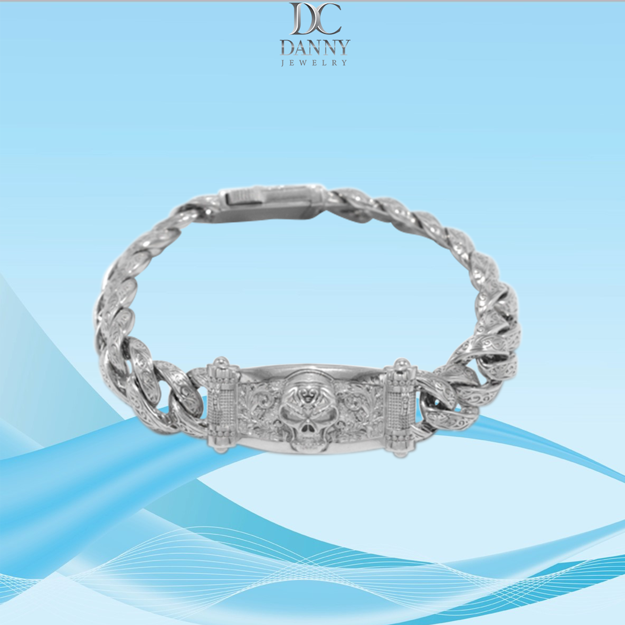 Lắc Tay Nam Bạc Thổ Nhĩ Kỳ Danny Jewelry Xi Rhodium Cao Cấp Không Đen II2T0005