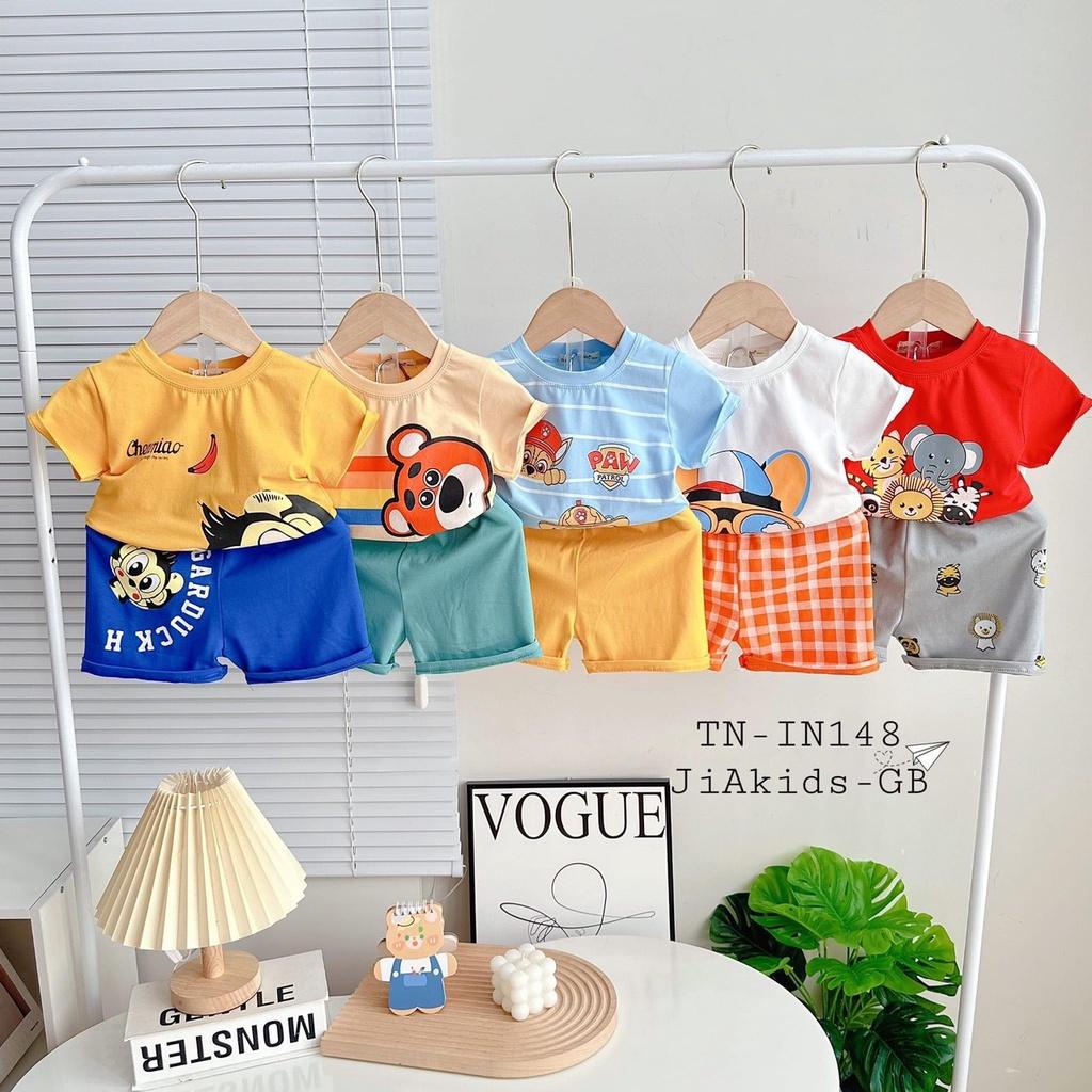 Đồ Bộ Bé Trai Bé Gái Tay ngắn Minky Mom, Quần áo trẻ em vải COTTON mềm mịn thoáng mát an toàn cho bé NN55