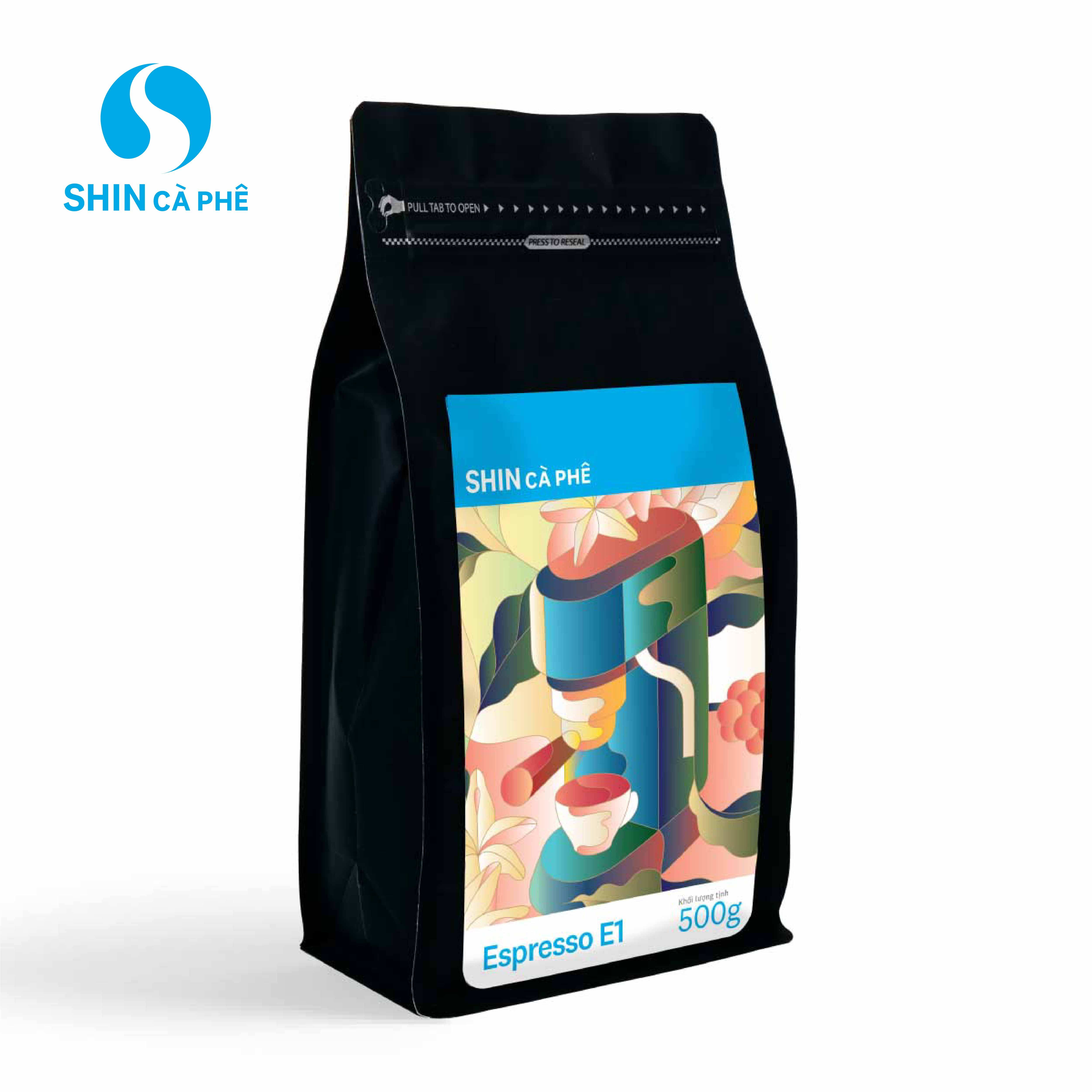 SHIN Cà Phê - Espresso E1 500g Hạt - Cà Phê Nguyên Chất Pha Máy