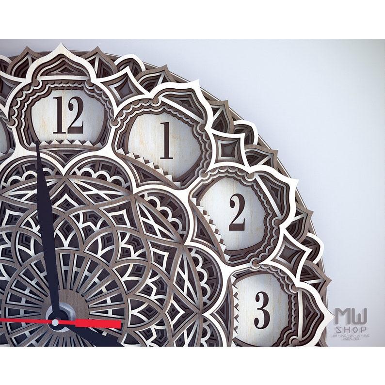 Đồng hồ trang trí kiểu mandala mẫu 10