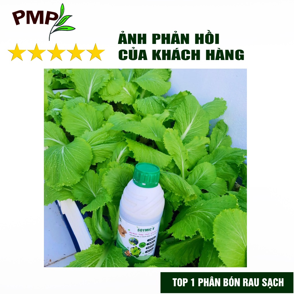 Combo 2 Chai Phân SOYMIC V PMP Siêu Phân Bón Ủ Vi Sinh Từ Đậu Nành, Trứng, Chuối, Humic, Vi Lượng Cho Rau Sạch