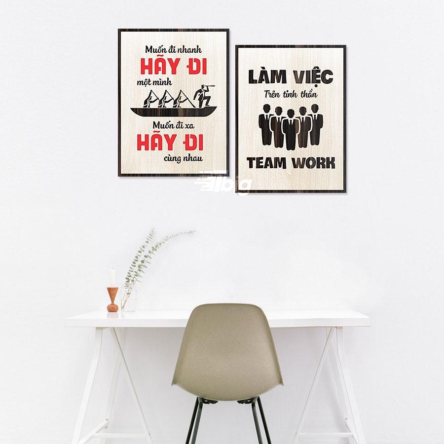 25 cặp tranh slogan set 2 tấm treo tường trang trí tạo động lực trang trí văn phong công ty