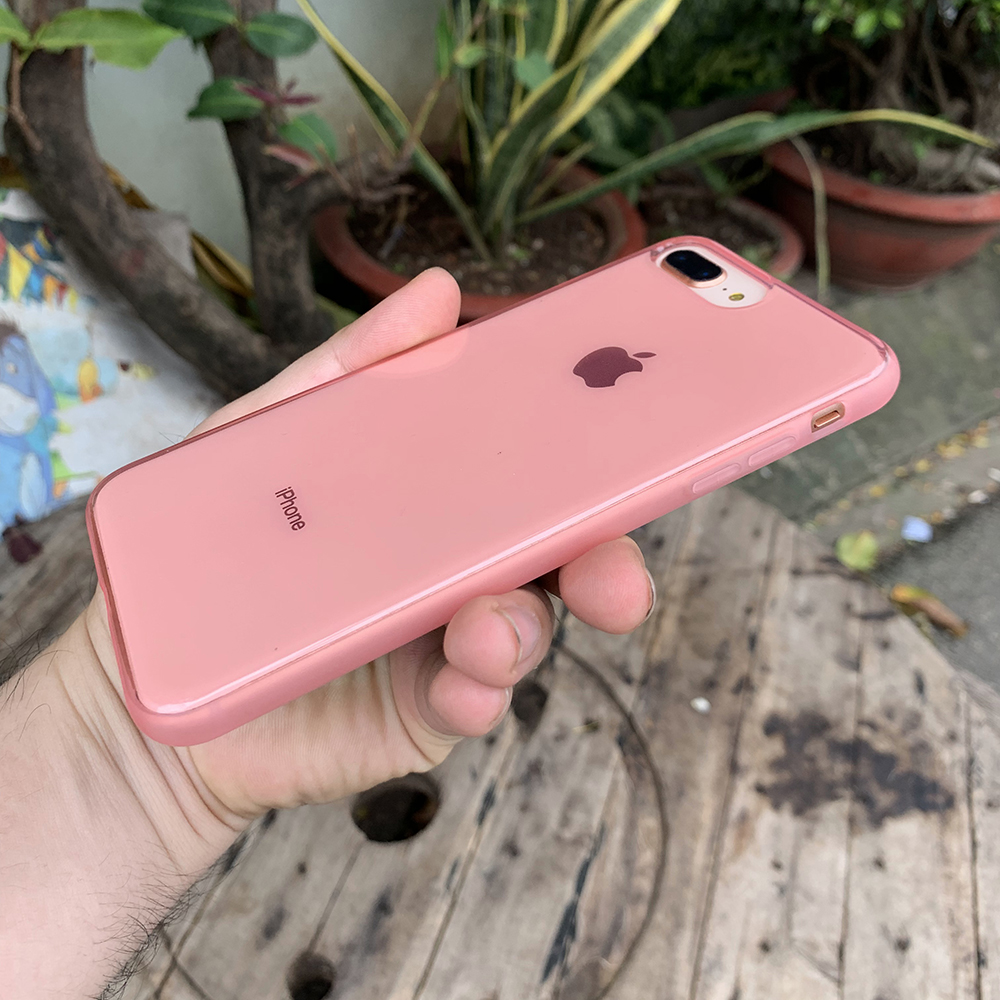 Ốp lưng dẻo cao cấp dành cho iPhone 7 Plus / iPhone 8 Plus - Màu hồng mờ
