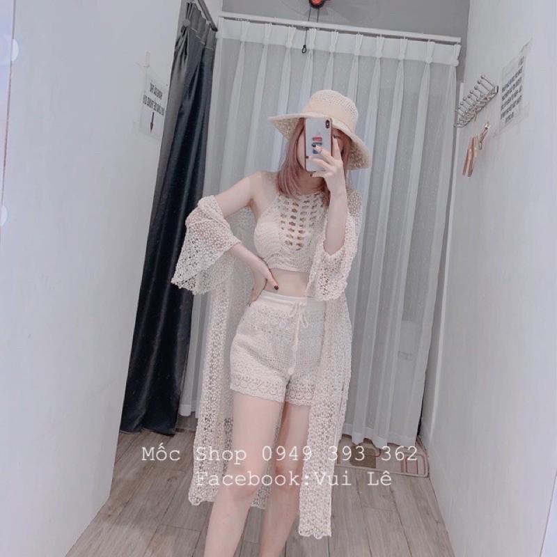 Set bikini ren đi biển 3 món -có bán rời