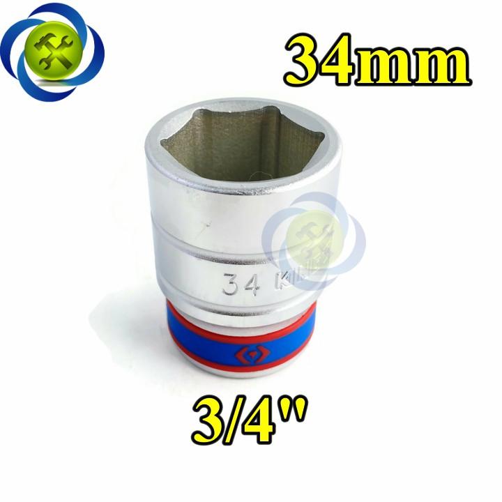 Tuýp 34mm loại 3/4 Kingtony 633534M loại ngắn 6 cạnh màu trắng