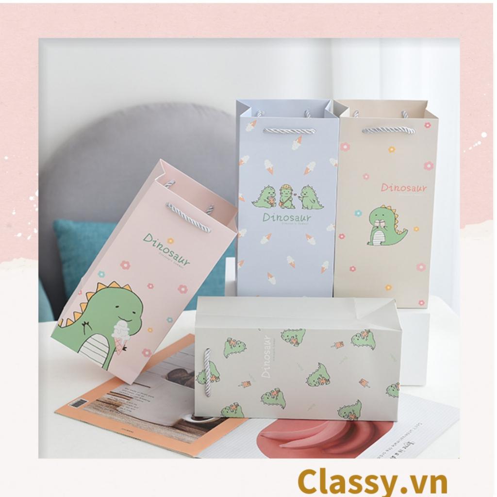 Túi giấy Classy đựng quà size nhỏ 24,5 * 12,5 * 9,5cm họa tiết mèo thỏ voi gấu và trái cây cực xinh Q975