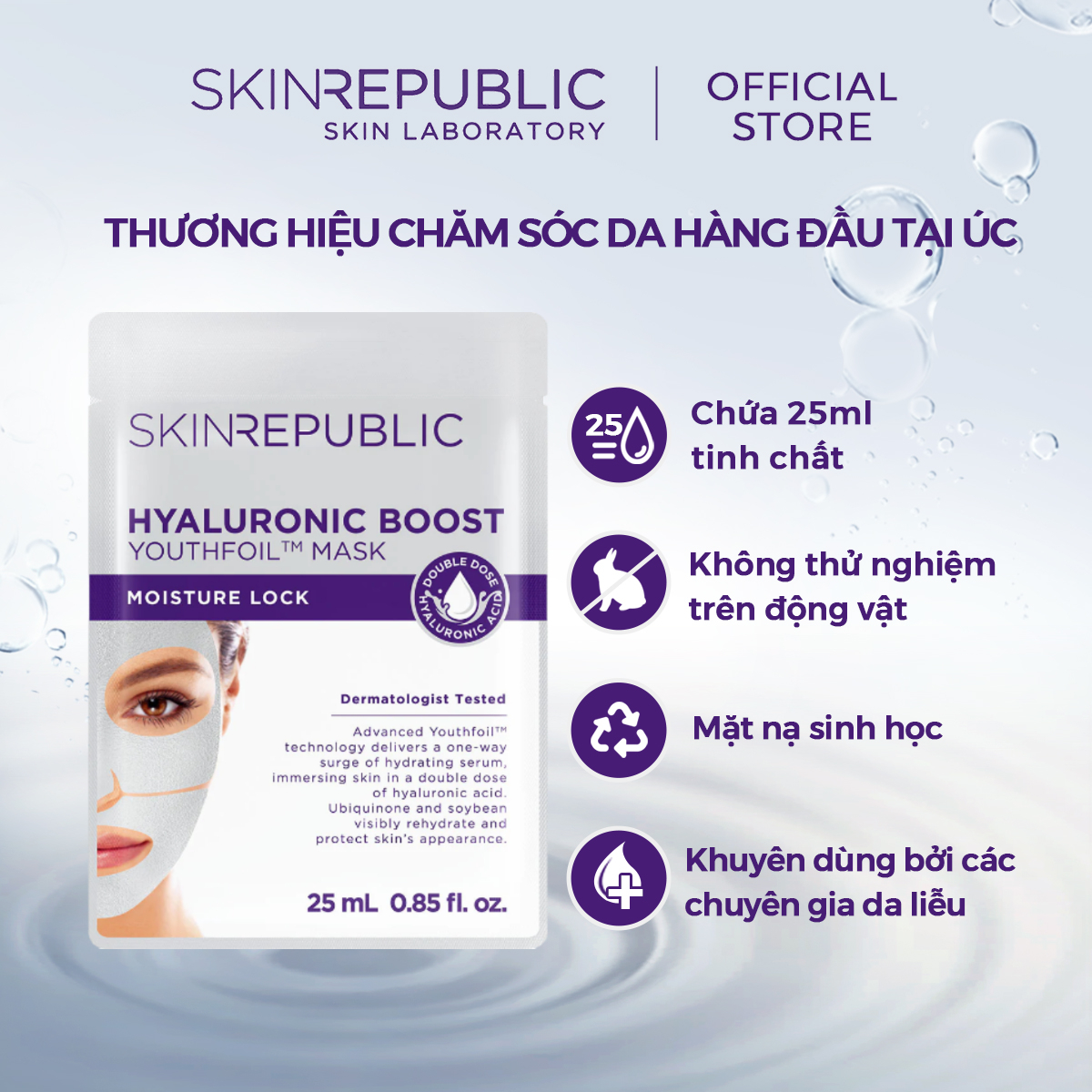 Mặt nạ dưỡng da Skin Republic Hyaluronic Boost Youthfoil Mask 25ml
