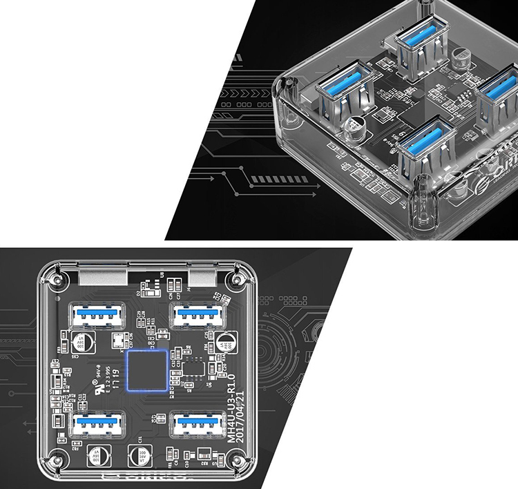 Bộ Hub Chia 4 Cổng USB 3.0 Orico MH4U - Hàng chính hãng