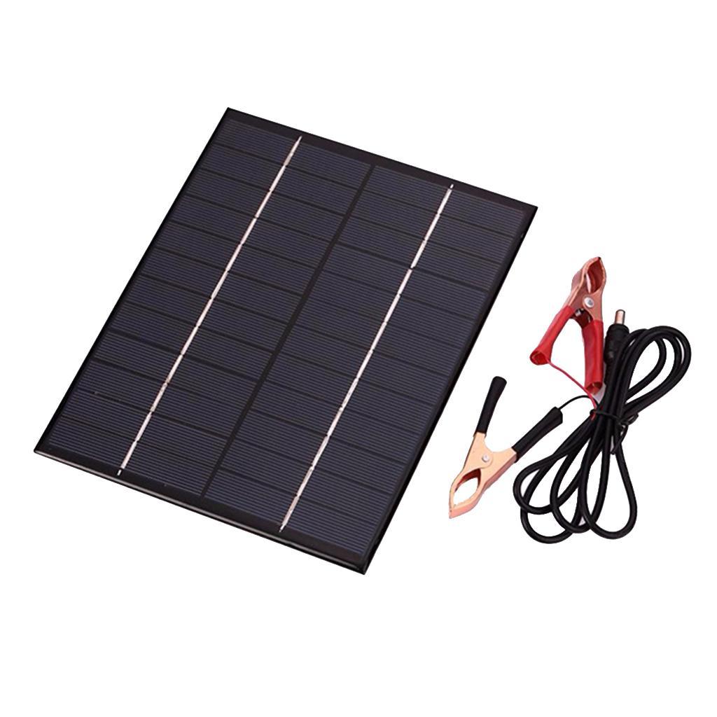 Solar Panel 12V Battery Charger Kit with Battery Clip Marine Boat RV Car