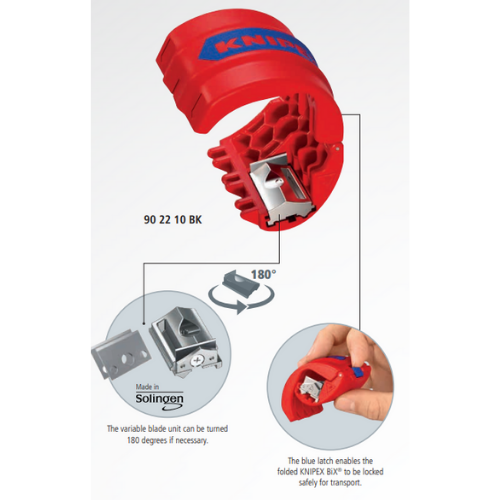 Dụng Cụ KNIPEX BiX 90 22 10 BK Cắt Ống Nhựa từ Ø 20 đến 50 mm