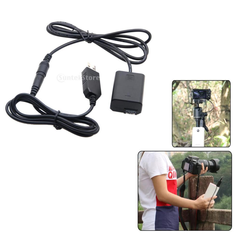 NP-FW50 Power Adapter DC Dummy Battery USB Adapter Cable For Sony Camera