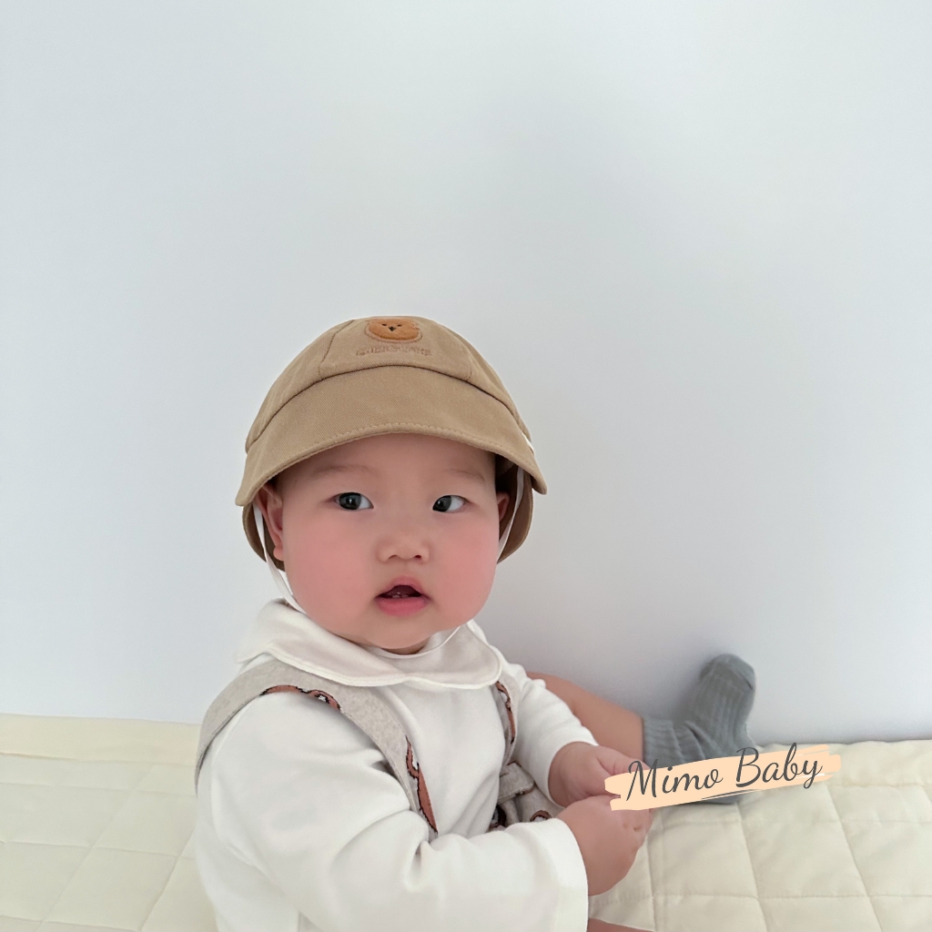 Mũ nón bucket thêu hình gấu style hàn quốc đáng yêu cho bé MH227 Mimo Baby