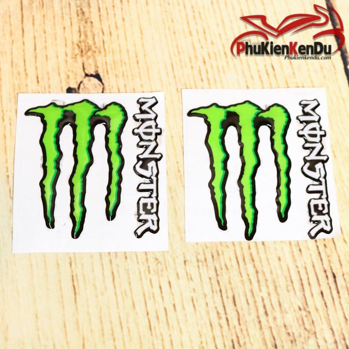 TEM NỔI CHỮ MONSTER 1 CẶP LOẠI NHỎ
