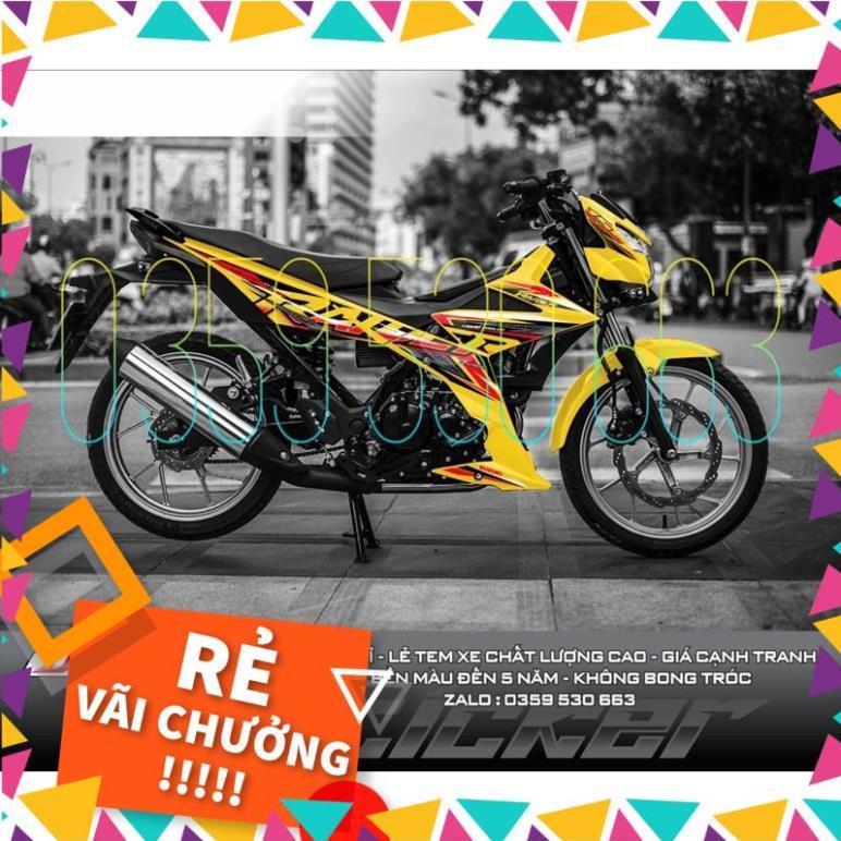 Tem rời Raider mẫu 2021 - dán xe vàng - không bay màu