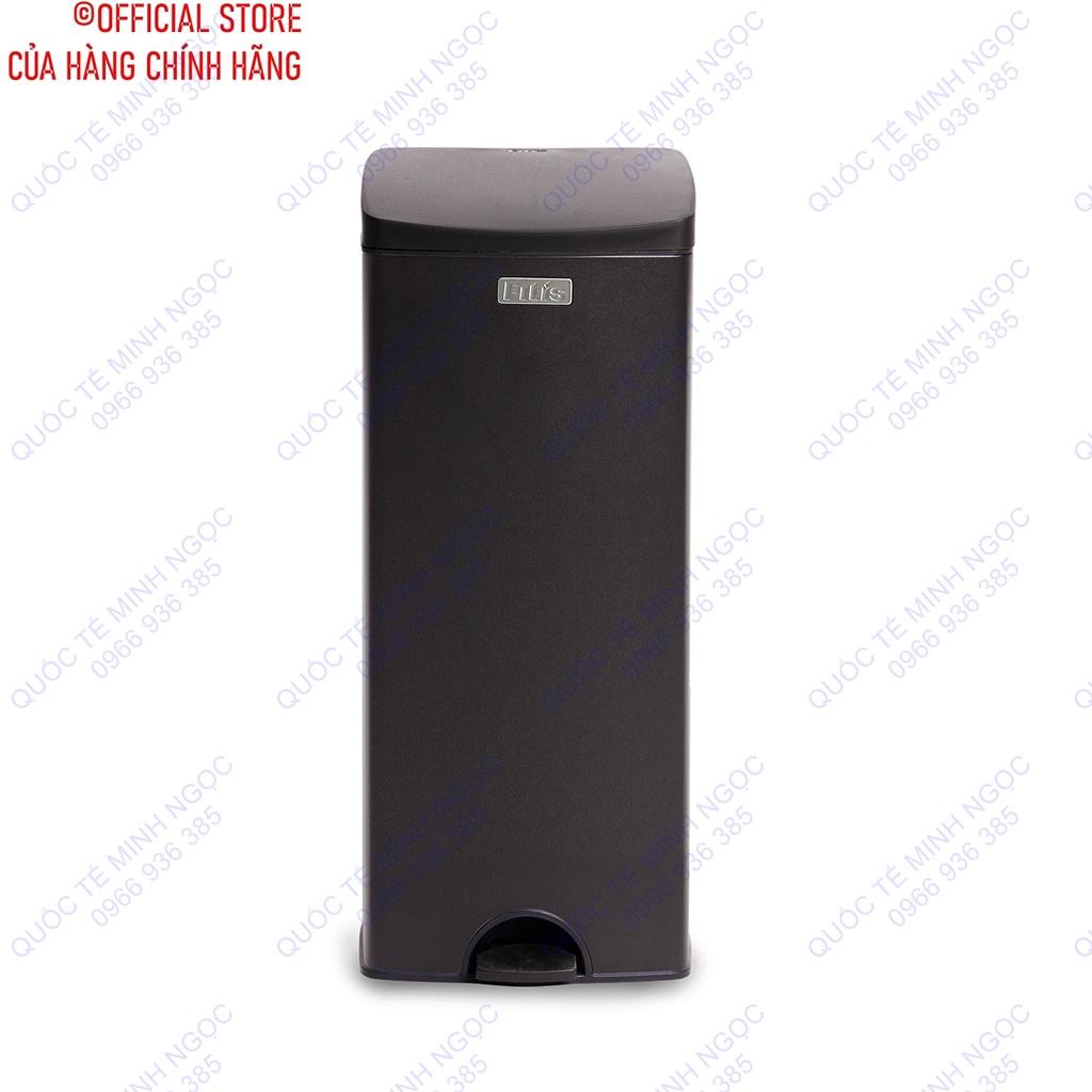 Thùng rác vuông đạp chân màu đen cỡ lớn 22L_MNRPL1-903_Quốc Tế Minh Ngọc