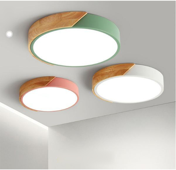 Đèn trần LED WOOD gỗ xanh dương EN45 dùng cho trang trí nhà cửa, quán cafe...