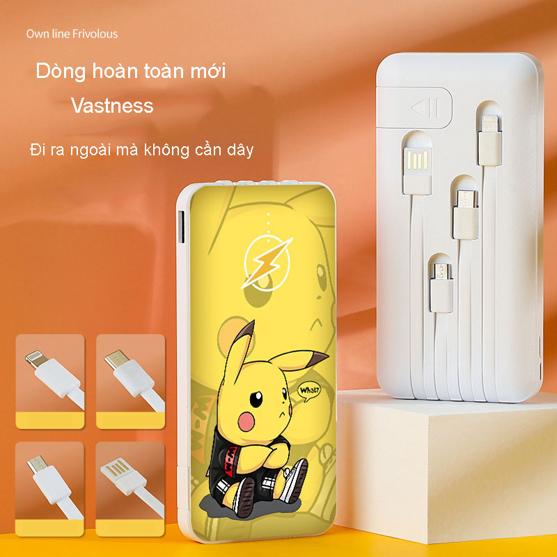 Sạc Dự Phòng 20000mAh DKB - Tích Hợp 3 Đầu Sạc Kèm Theo - Giá Đỡ Điện Thoại - Đầu Vào Dây USB - Sạc Nhanh - Hoạt Hình Ngộ Nghĩnh - Hàng Chính Hãng