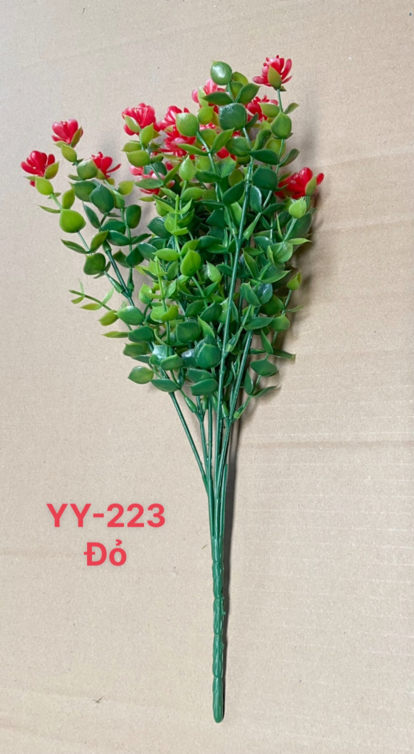 Cành hoa nhựa nhiều màu, cành lá táo có hoa trang trí bàn học, bàn làm việc, ban công - YY-223
