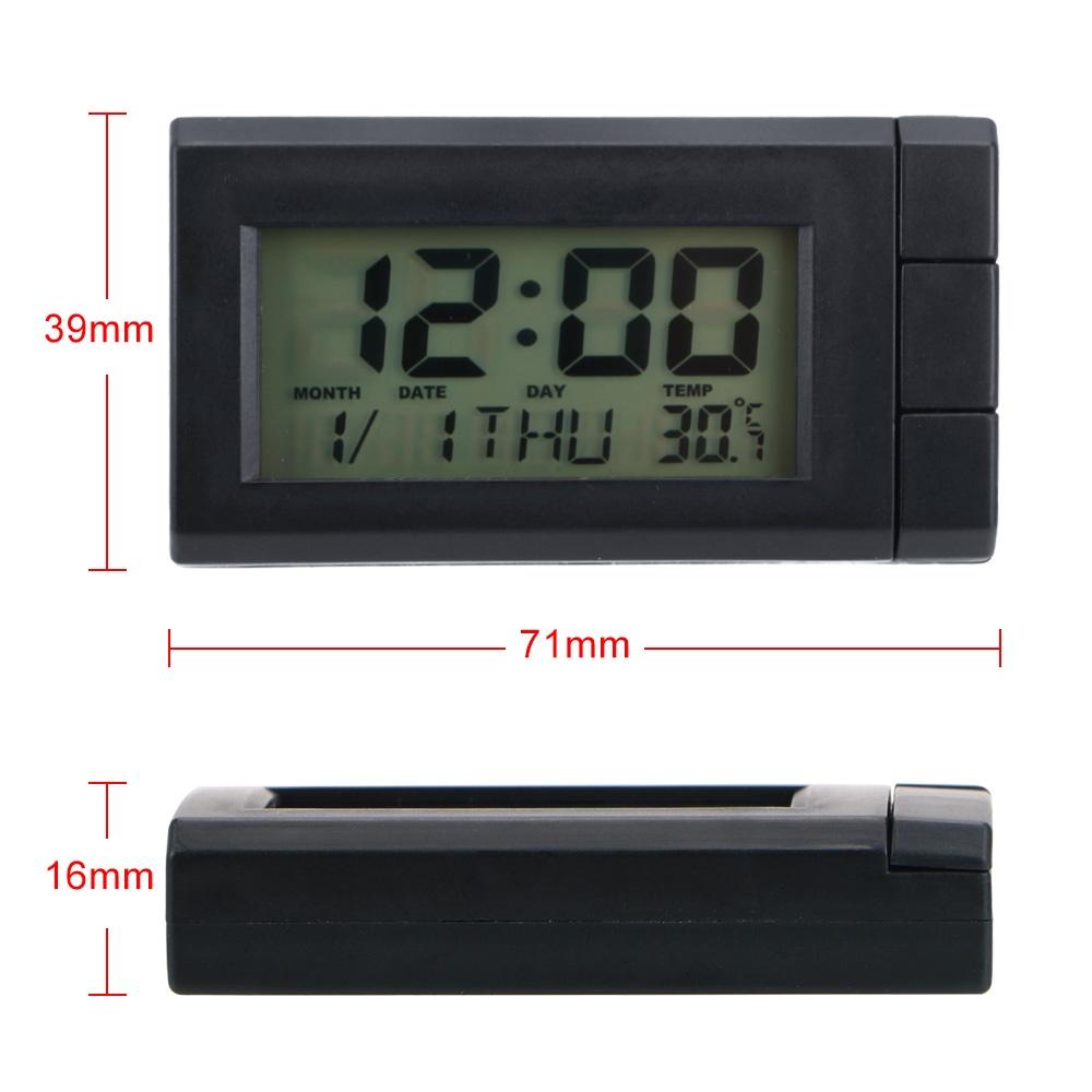 Đồng hồ điện tử tự dính màn hình LCD hiển thị nhiệt độ trang trí nội thất xe hơi