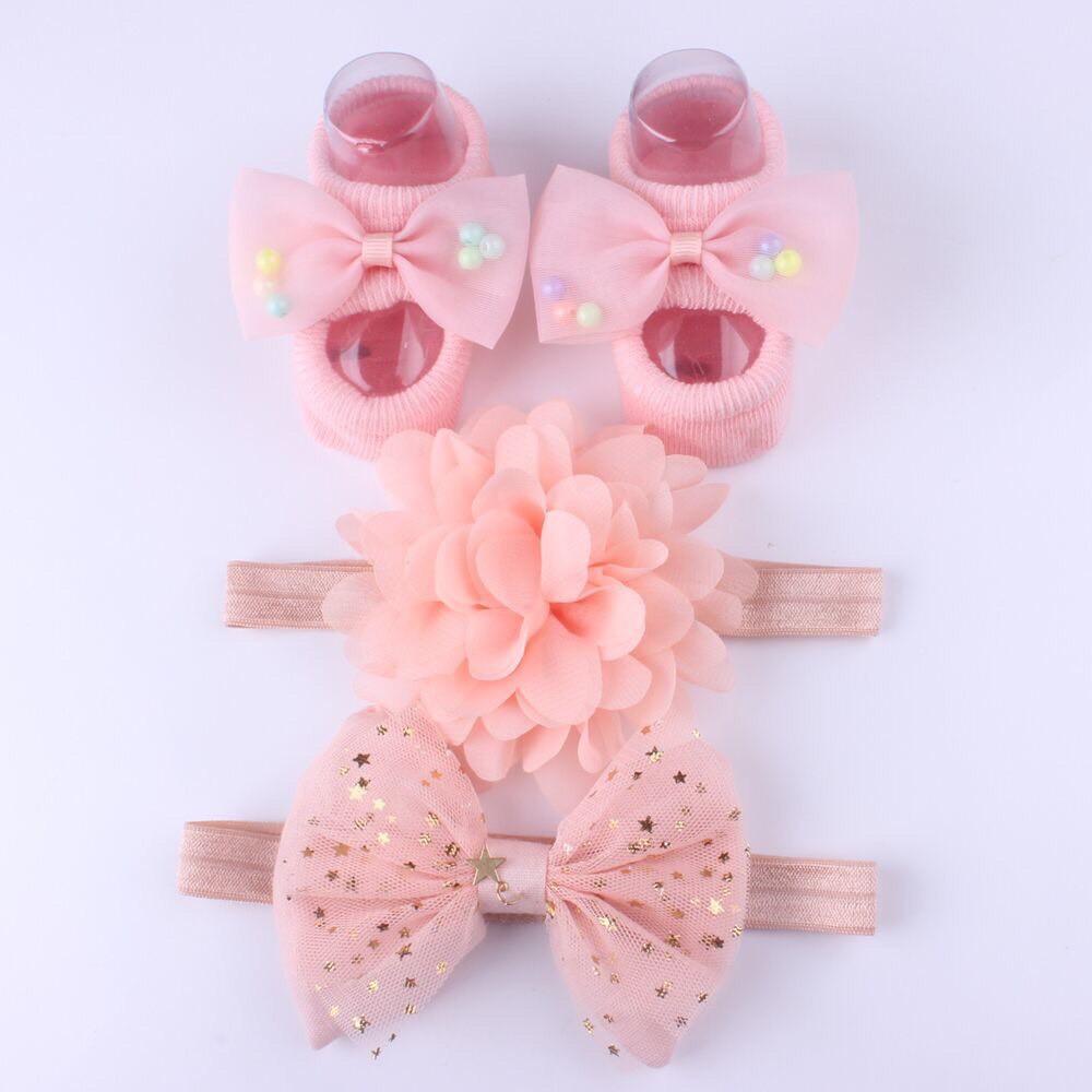 Set Giầy Tất Băng Đô Siêu Xinh Cho Bé