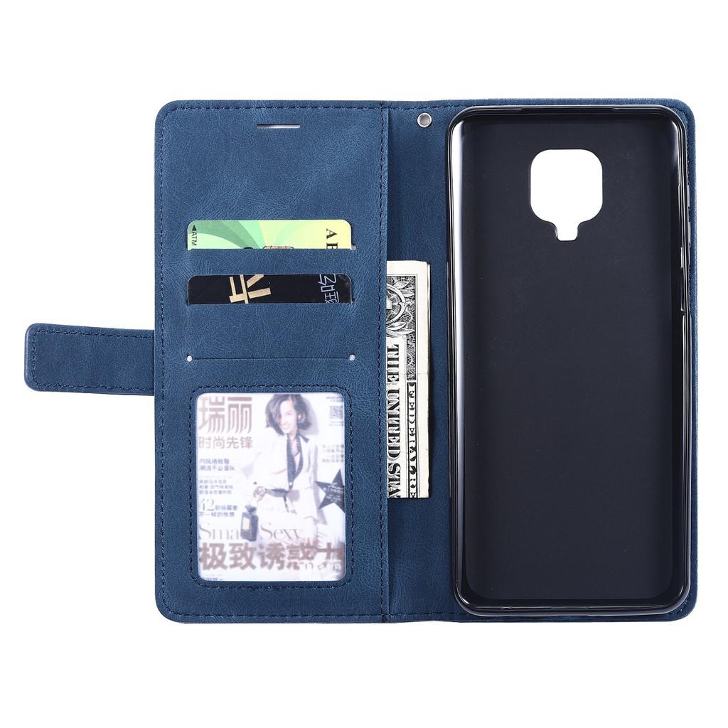 Bao da điện thoại bằng PU mềm có nắp lật dạng ví đựng thẻ cho Xiaomi Redmi 9 9A 9C Note 9 Pro Max Note 9S