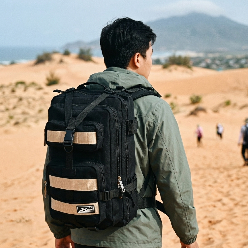 Balo Du Lịch Phượt Xbags Hike Cao Cấp, Nam Tính Phong Trần, Đa Ngăn Tiện Dụng, Đựng Được Laptop 15.6 Inch Màu Đen Xb1003!