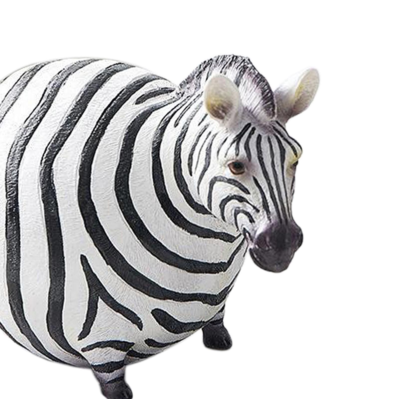 Super Cute Handmade Zebra Figurine, Resin Kids Toy, Animal Figure Model, Art Collectible, Home Office Decoration Gift