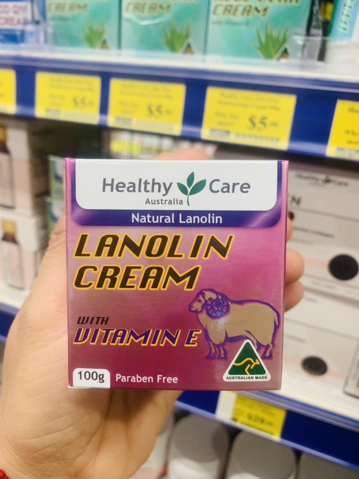 kem dưỡng da Nhau thai cừu Healthy Care LANOLIN CREAM 100g ( KHÔNG XUẤT HÓA ĐƠN ĐỎ )