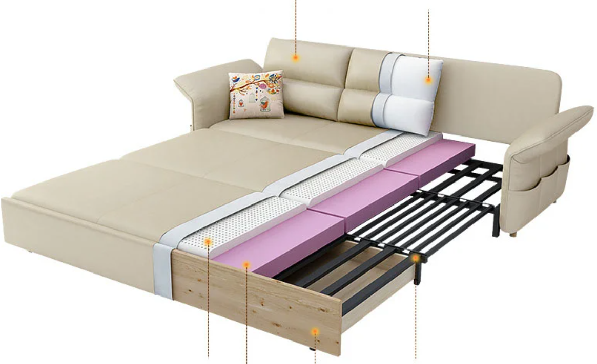Sofa giường đa năng hộc kéo tay bật HGK-18 ngăn chứa đồ tiện dụng Juno Sofa KT 1m8