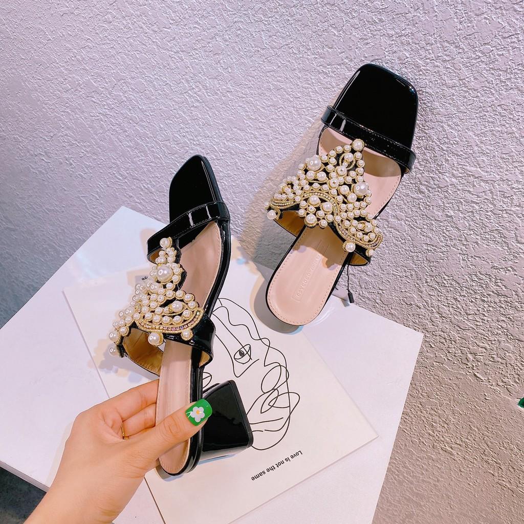 DÉP GÓT VUÔNG DA BÓNG QUẢNG CHÂU CAO CẤP