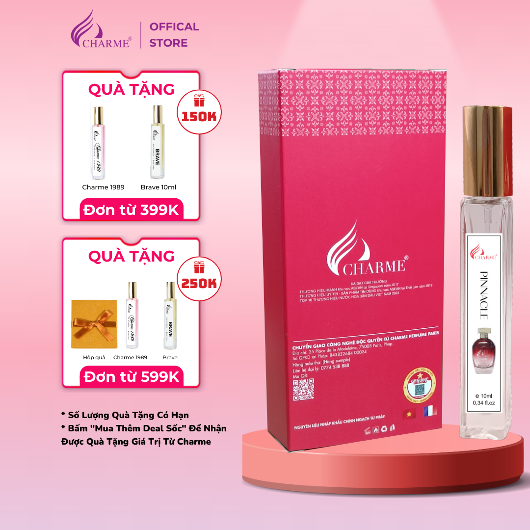 Nước Hoa Nữ Charme Pinnacle Gợi Cảm Và Sang Chảnh Dành Cho Các Nàng Cá Tính Chai Test Mini 10ml