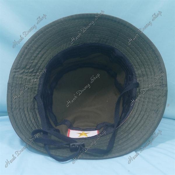 Nón tai bèo trẻ em 3-5 tuổi, mũ tai bèo thêu Lá cờ Việt Nam size đầu 52-53cm, đường kính 18cm - Nâu