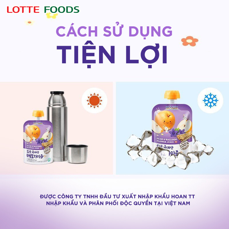 NƯỚC LÊ CÁT CÁNH LOTTE Hàn Quốc (Xách 20 túi 100ml)