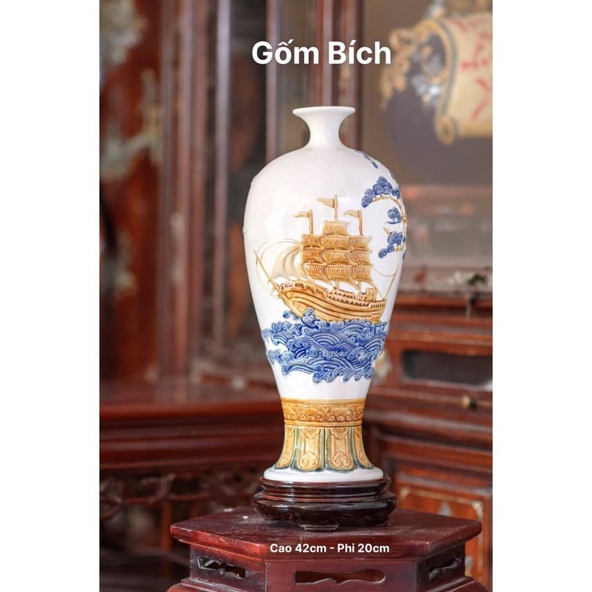 Mai Bình Thuận Buồm Xuôi Gió Cao 42cm Bình Phong Thủy Tài Lộc