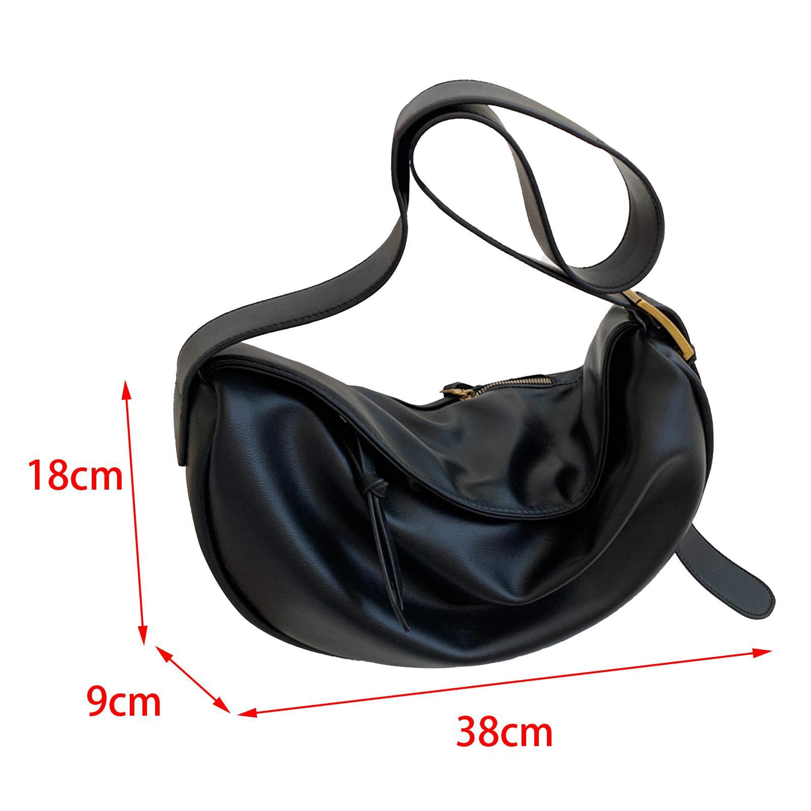 Casual Dumpling Bun Tote Lady Purse Adjustable Strap Women Girls PU Leather Shoulder Bag