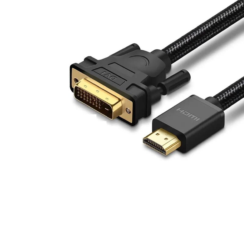 cáp hdmi ra dvi bện chống nhiễu Ugreen 133ON50749HD 1m hàng chính hãng