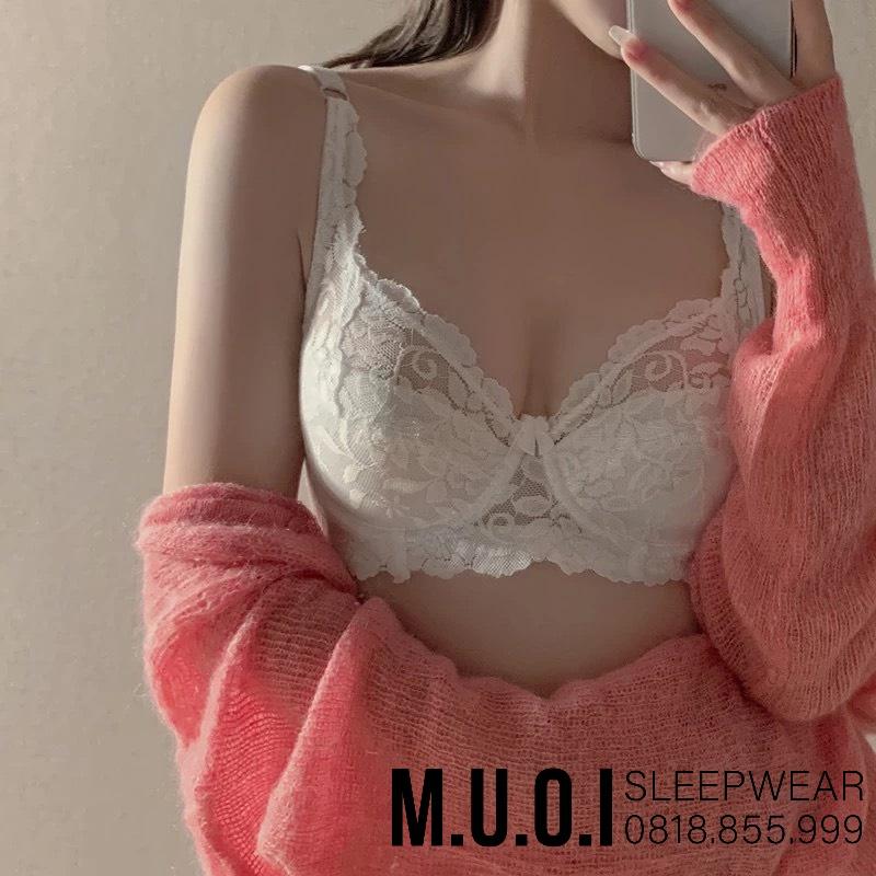 Áo Lót Bra Ren Mềm Mút Mỏng Không Gọng Hàng Đẹp Chuẩn Hàng Quảng Châu MUỐI SLEEPWEAR A01 M10