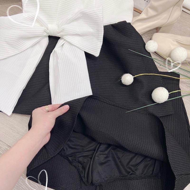 Set peplum nơ 2 dây cúp ngực hàng thiết kế may kỹ chất lượng cao