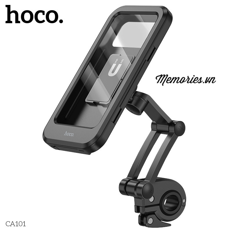 Giá đỡ, kẹp điện thoại Hoco CA101 chống nước, che mưa nắng, khớp nối linh hoạt - Chính hãng cho xe máy, mô tô, xe đạp