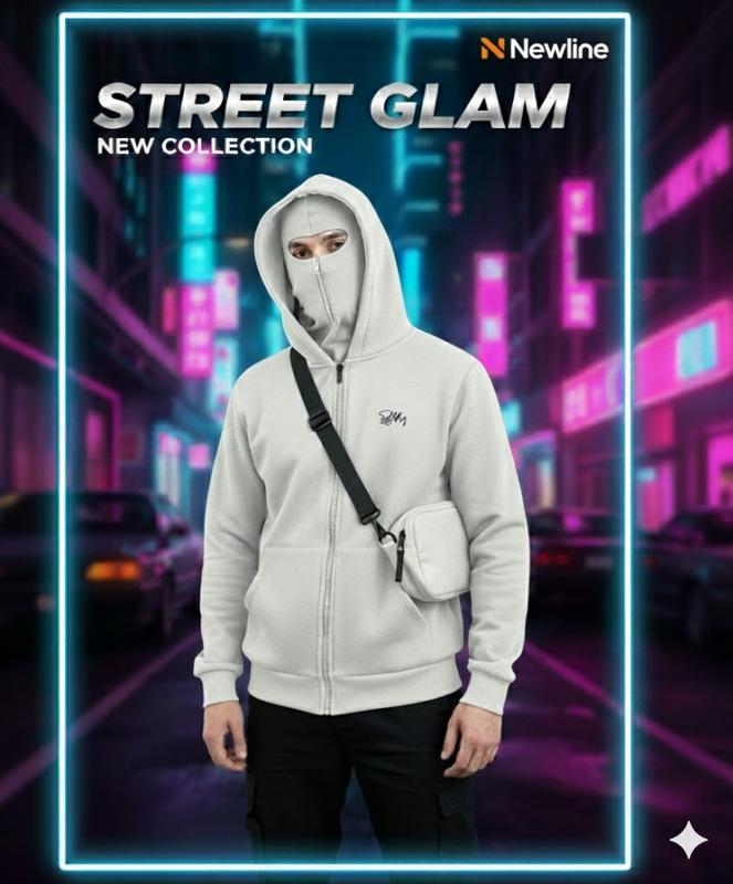 Bộ Áo Hoodie Balaclava, Hoodie zip Thiết Kế  2 mũ Độc Đáo, trùm kín đầu, Chống nắng cực tốt Fom Unisex Nam Nữ. - Áo Đen