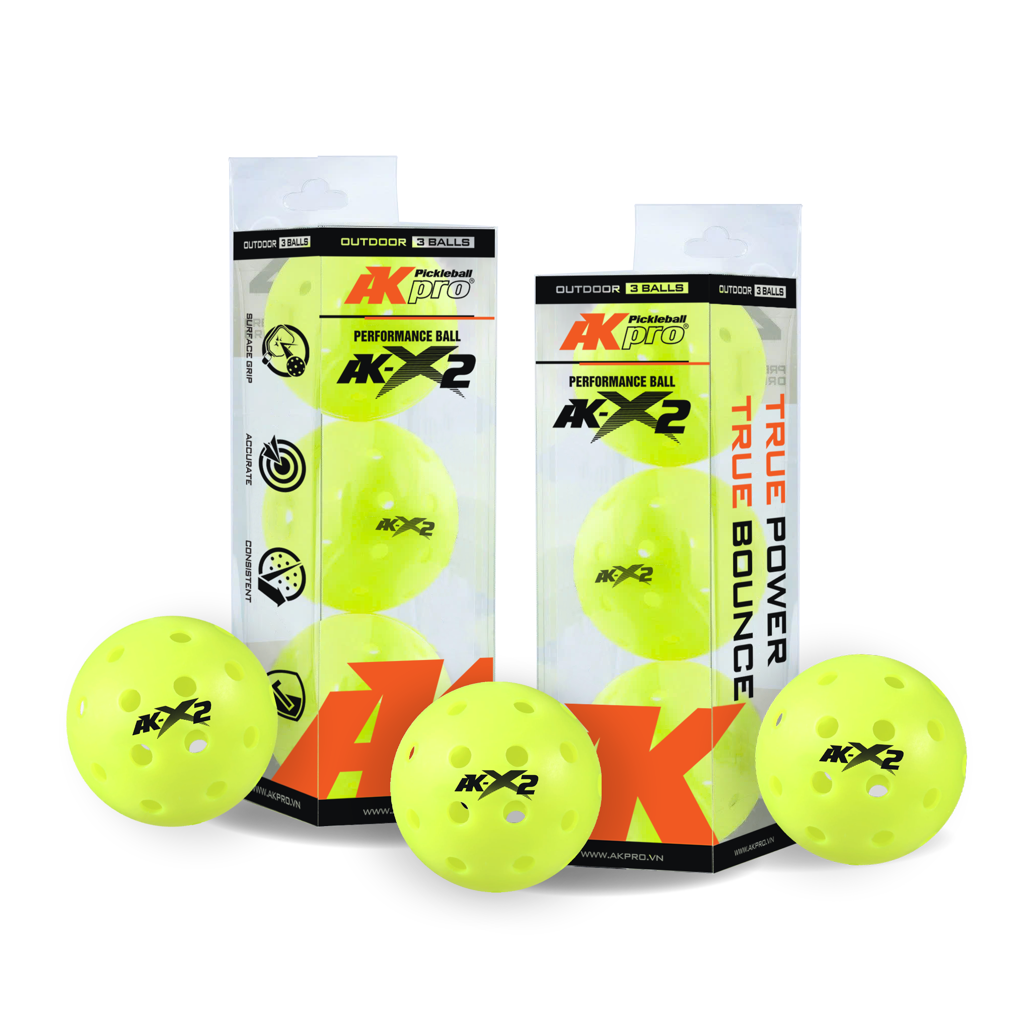 Hộp 3 bóng Pickleball AK-X2