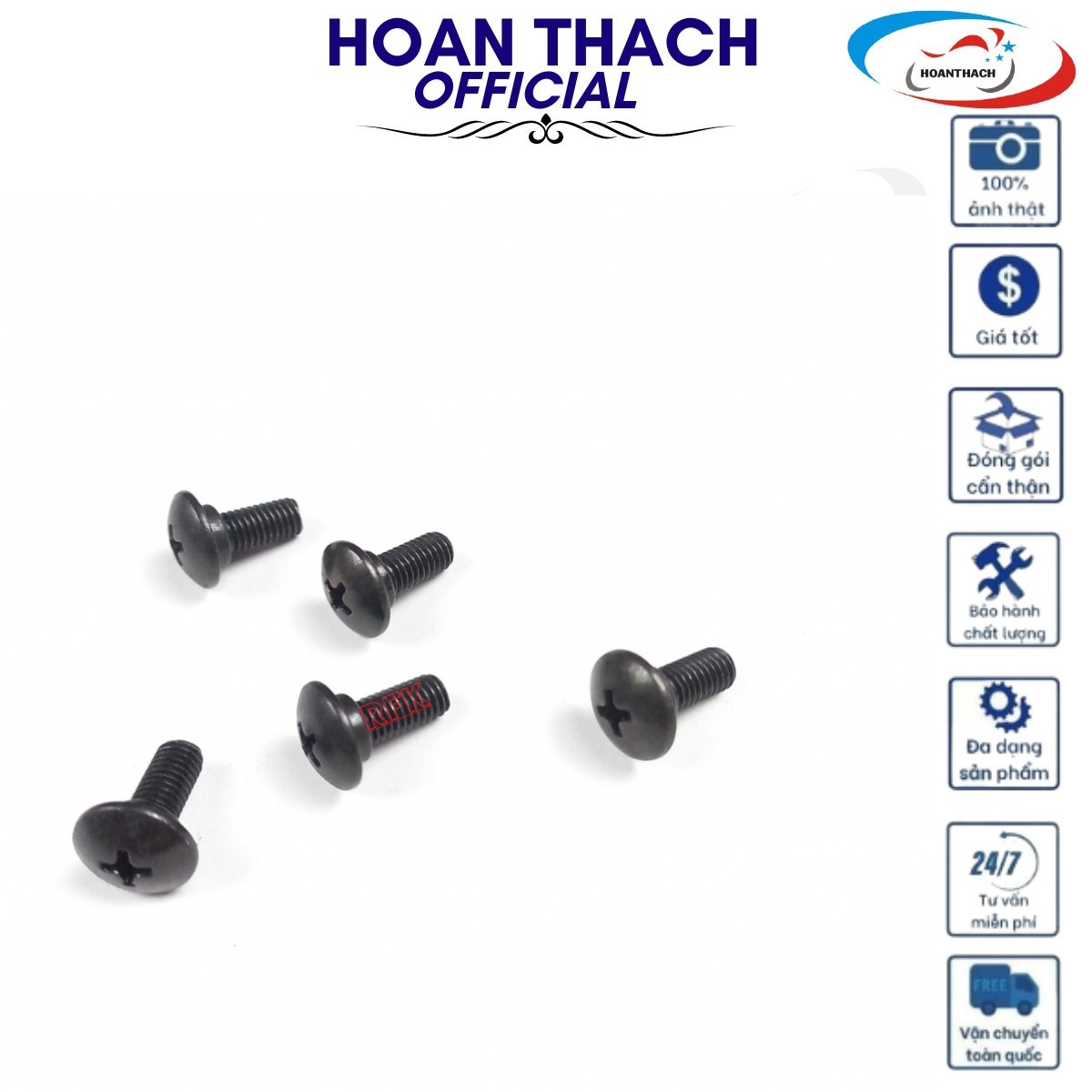 Ốc Dàn Áo Cho Xe Máy 5ly 1.5 Phân Ren Nhiễn Có Ngấn Đen SP006137